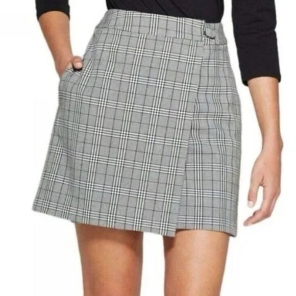 A New Day Plaid Wrap Mini Skirt - Picture 1 of 7